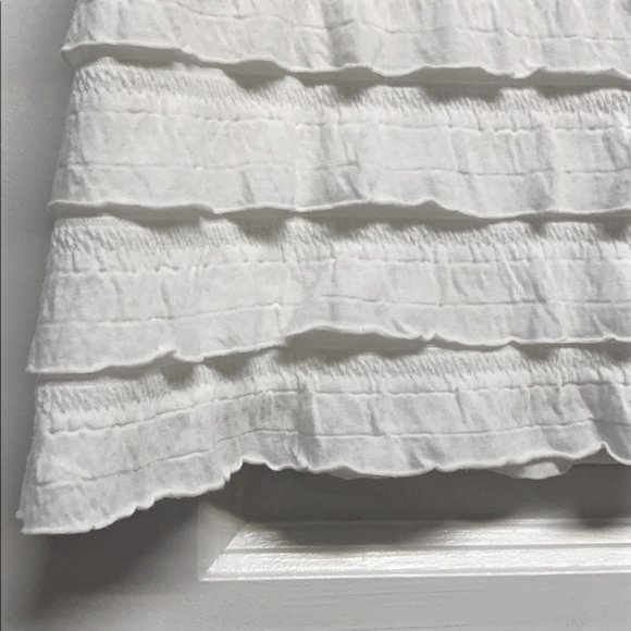 Promod White Stretch Ruffle Tank Top Size M - Picture 4 of 5